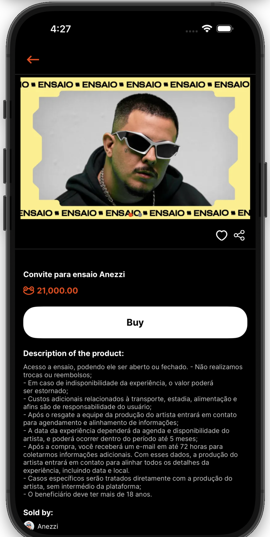 Product details view